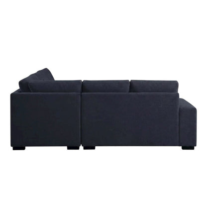Dark Gray Woven Fabric Sectional Sofa with Right Facing Chaise