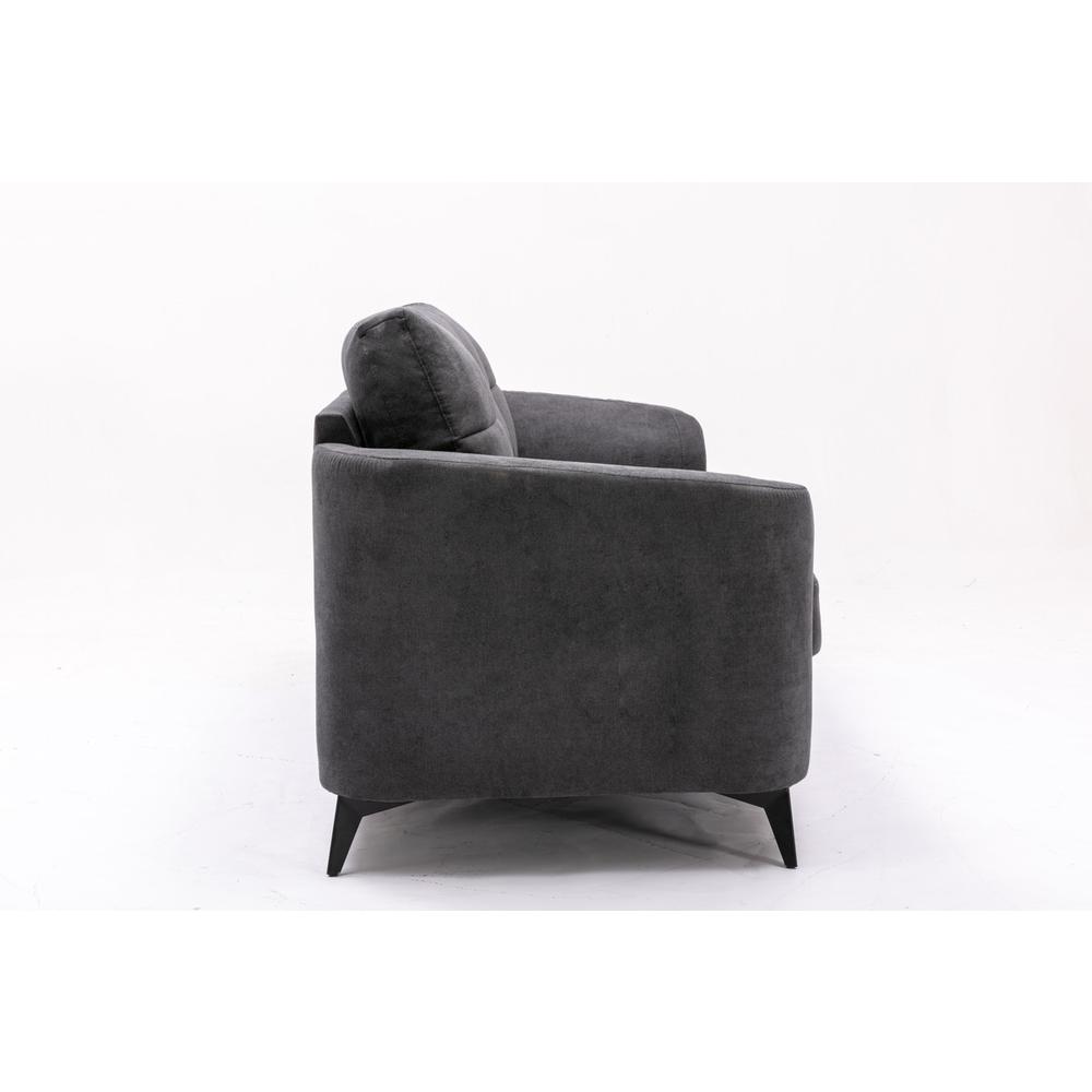 Callie Gray Velvet Fabric Sofa Loveseat Living Room Set