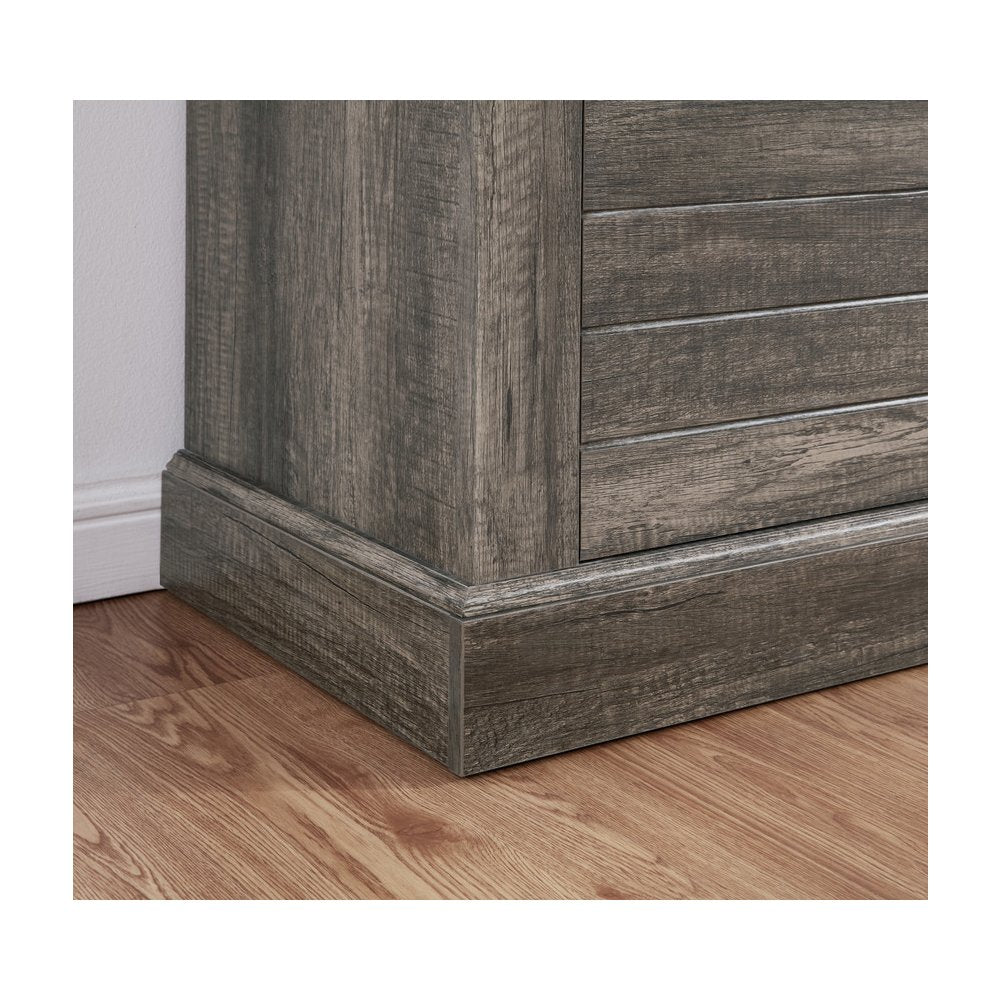 Lucifer 70"W Gray Walnut Finish TV Stand Console with Fireplace and Heater