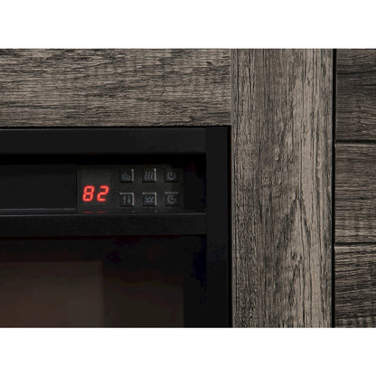 Lucifer 70"W Gray Walnut Finish TV Stand Console with Fireplace and Heater