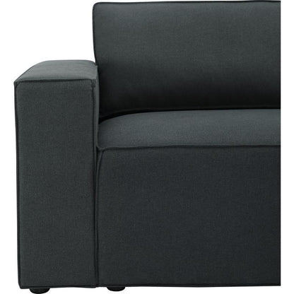 LILOLA Harvey Sofa with Reversible Chaise in Dark Gray Linen