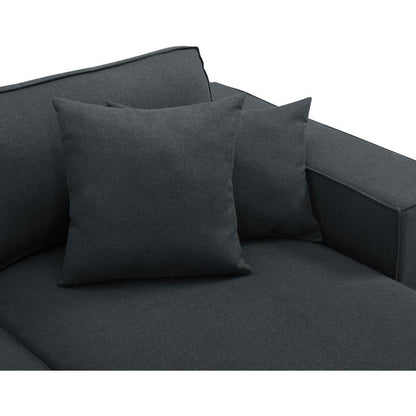 LILOLA Harvey Sofa with Reversible Chaise in Dark Gray Linen