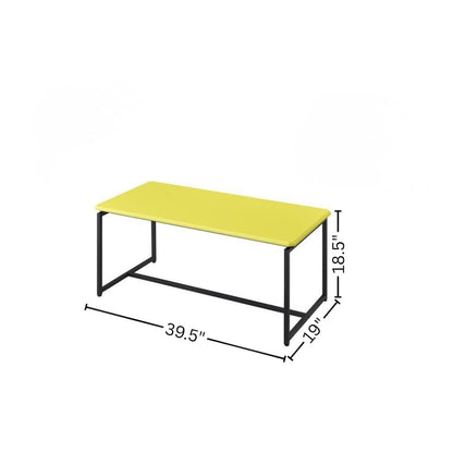 3 Piece Table Set, Carbon Fiber Wrap, Yellow, Metal Frame