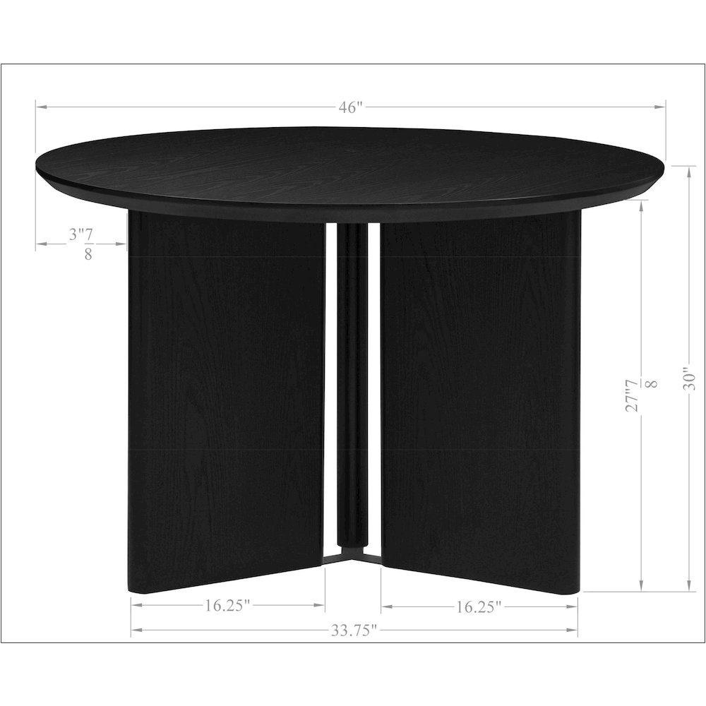 Round Dining Table Mid Century Modern Natural Ash Veneer Wood Top