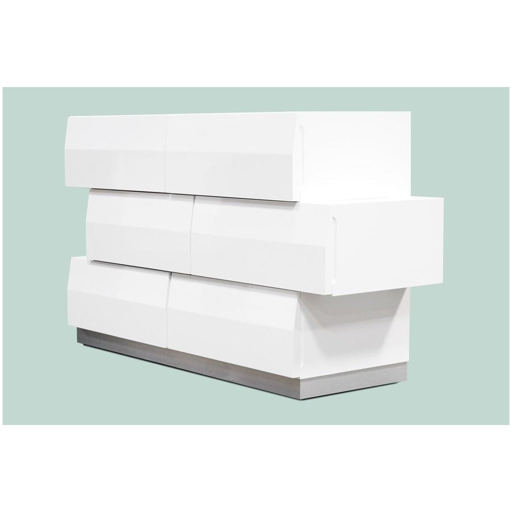 Best Master Spain 5-Piece Engineered Wood Queen Bedroom Set in White Gloss