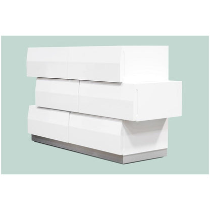 Best Master Spain 5-Piece Engineered Wood Queen Bedroom Set in White Gloss