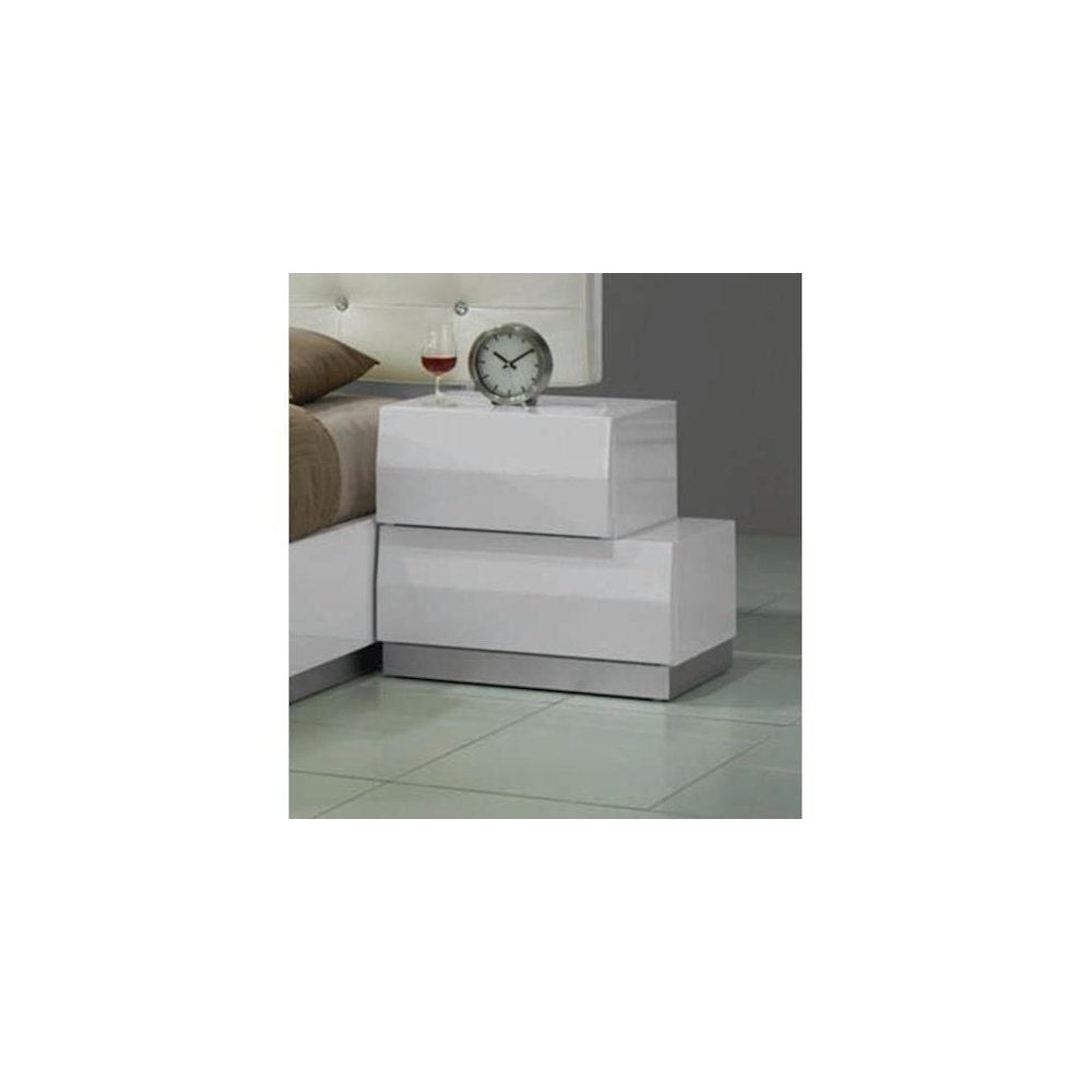 Best Master Spain 5-Piece Engineered Wood Queen Bedroom Set in White Gloss