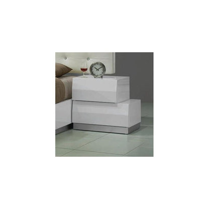 Best Master Spain 5-Piece Engineered Wood Queen Bedroom Set in White Gloss
