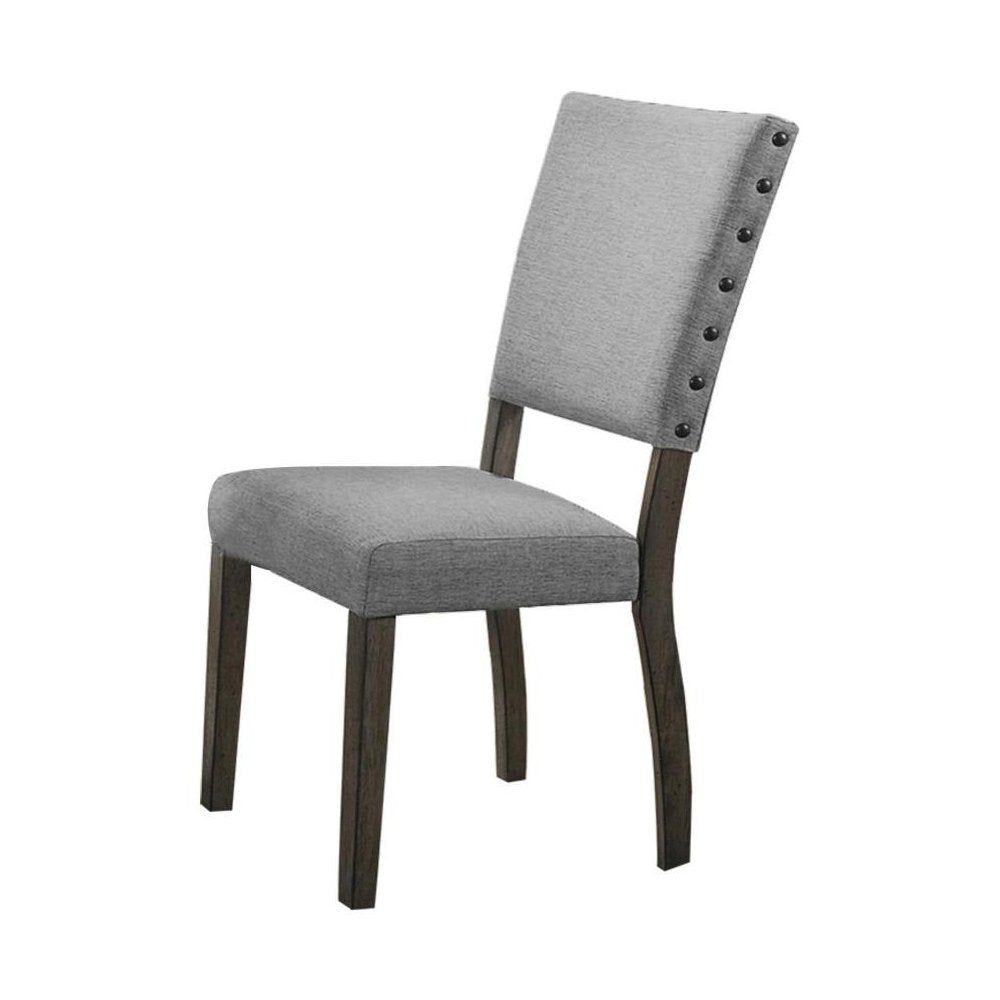 Best Master Anna Fabric Upholstered Side Chair in Rustic Light Gray (Set of 2)