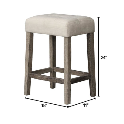 Best Master Furniture Yosef 24" Wood Counter Stool in Antique Oak (Set of 2)