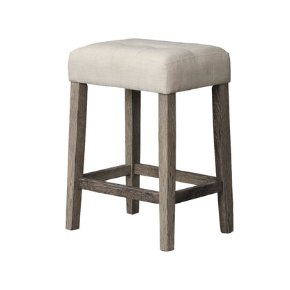 Best Master Furniture Yosef 24" Wood Counter Stool in Antique Oak (Set of 2)