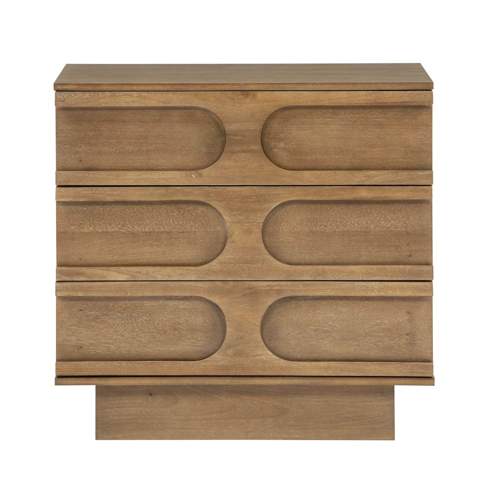 Capri 31" Wide 3-Drawer Accent Chest Natural Wood Finish Boho Modern Storage