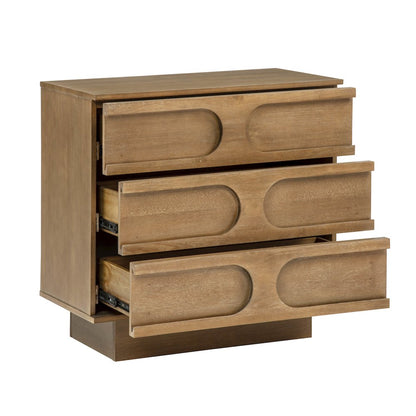 Capri 31" Wide 3-Drawer Accent Chest Natural Wood Finish Boho Modern Storage