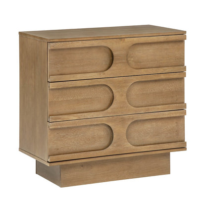 Capri 31" Wide 3-Drawer Accent Chest Natural Wood Finish Boho Modern Storage