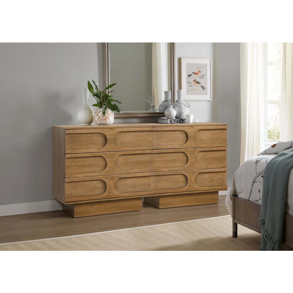 Capri 31" Wide 3-Drawer Accent Chest Natural Wood Finish Boho Modern Storage