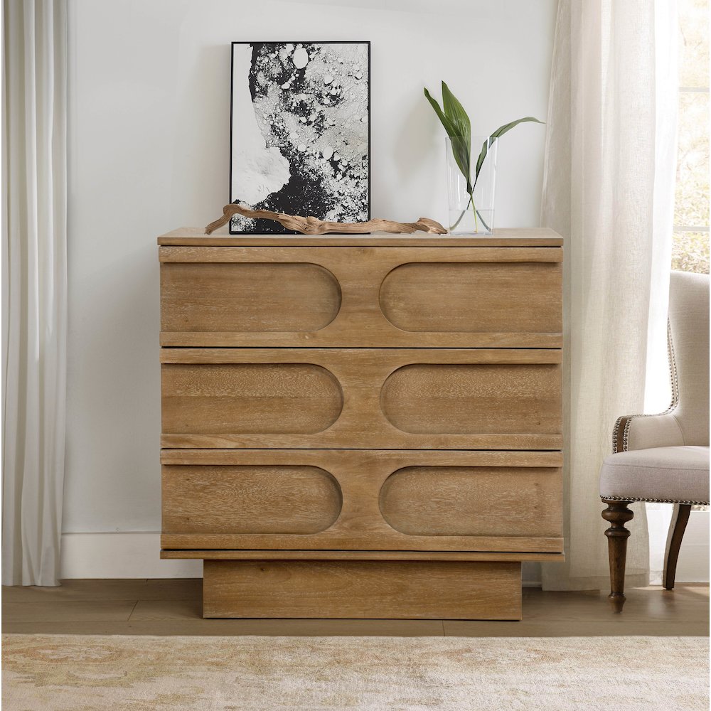 Capri 31" Wide 3-Drawer Accent Chest Natural Wood Finish Boho Modern Storage