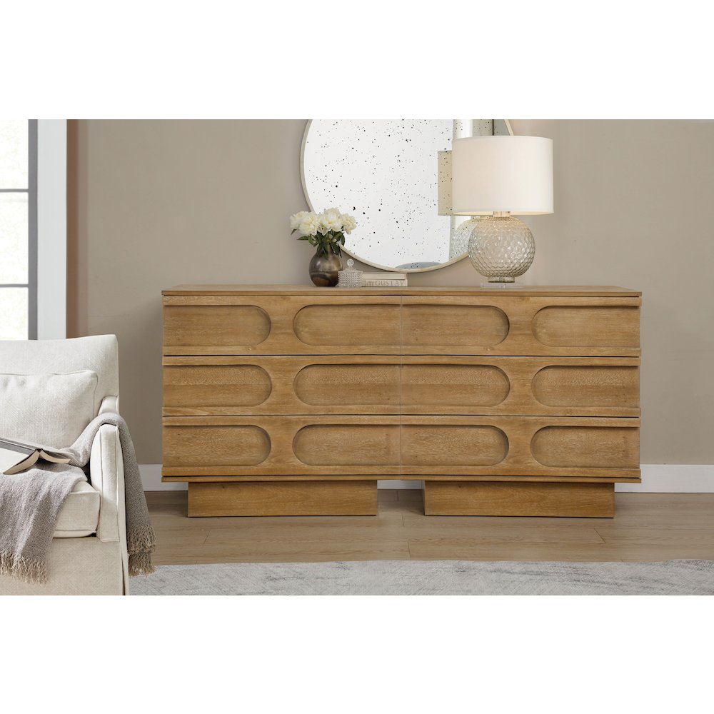 Capri 31" Wide 3-Drawer Accent Chest Natural Wood Finish Boho Modern Storage