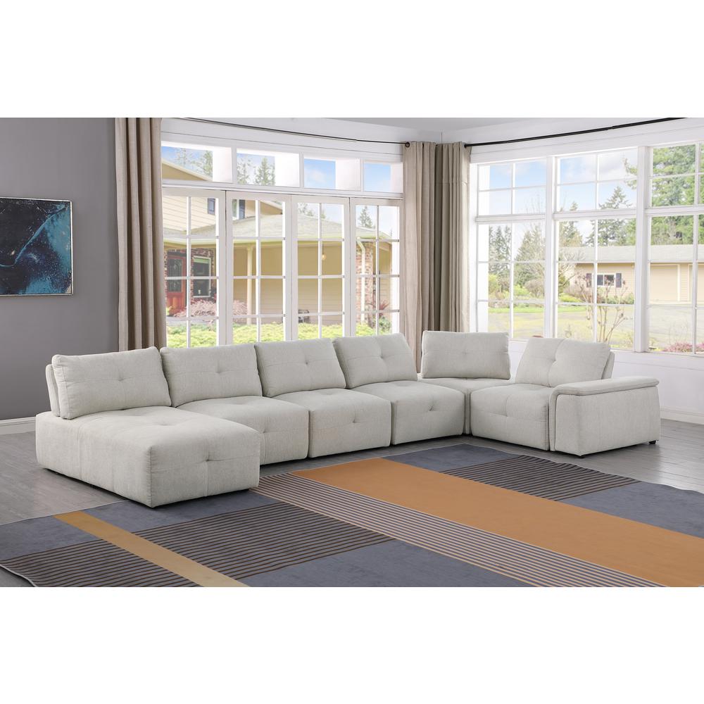 Nour Beige 7-Piece Sectional Set