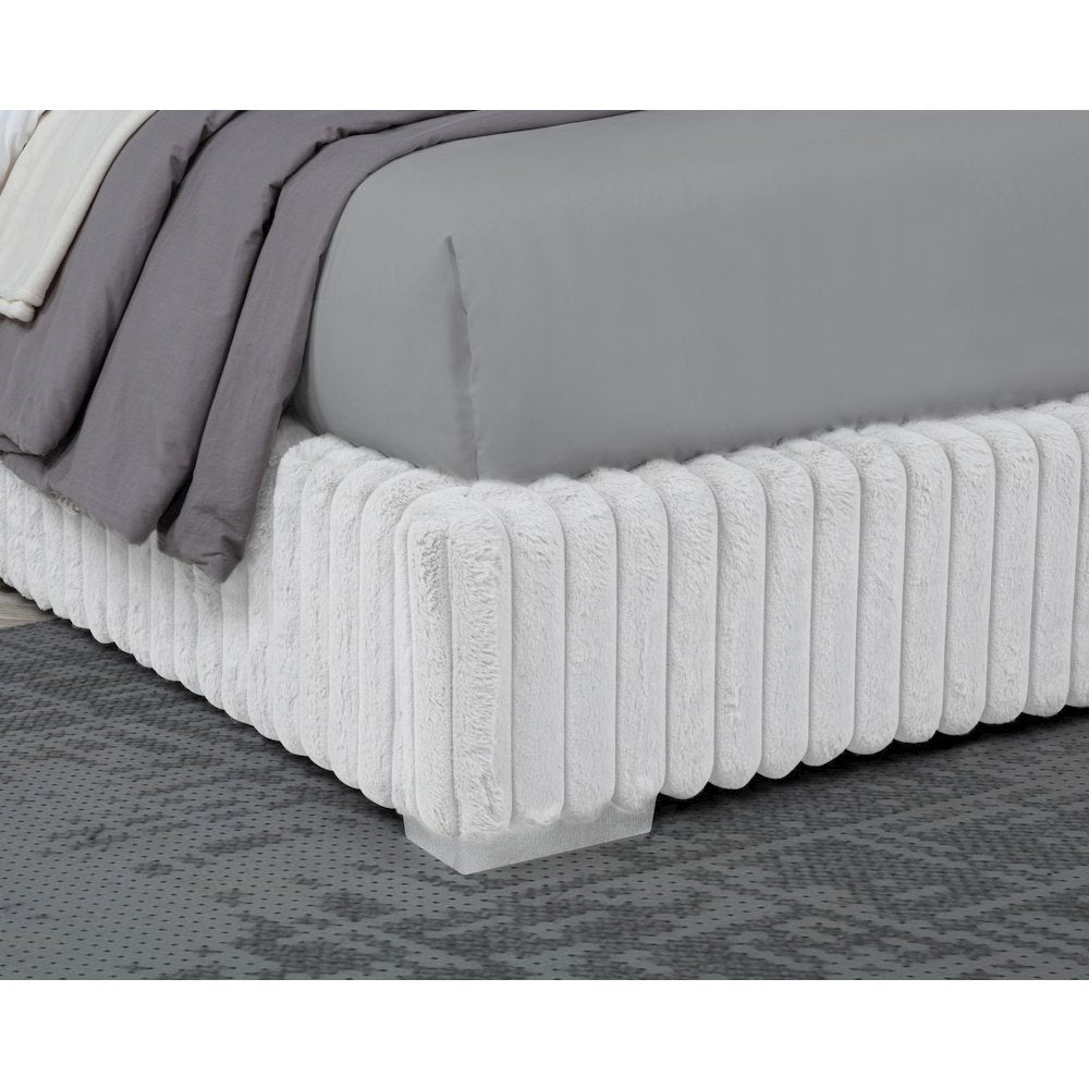 Uphoria Rabbit Velvet California King Bed, Cream