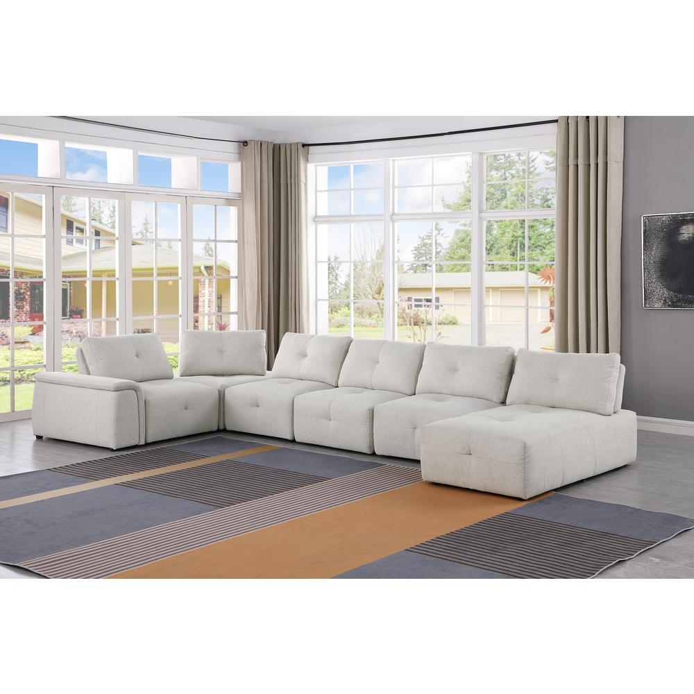 Nour Beige 7-Piece Sectional Set