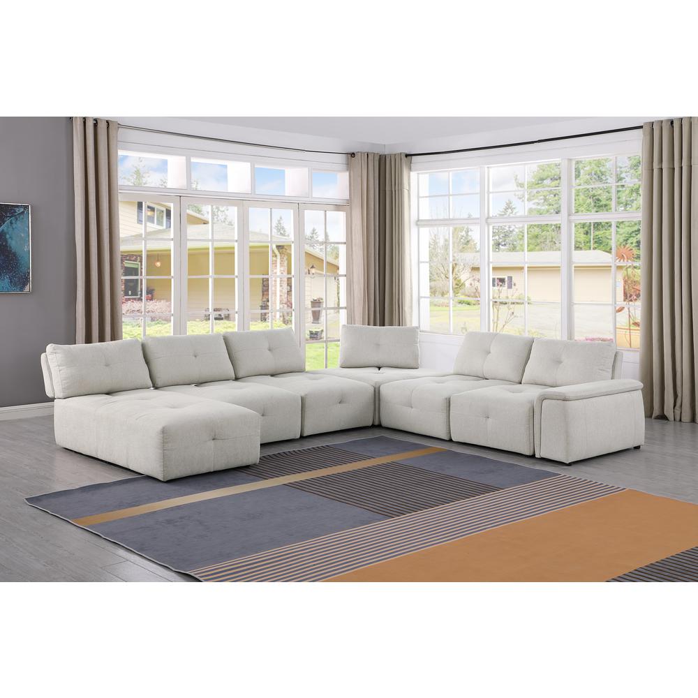Nour Beige 7-Piece Sectional Set