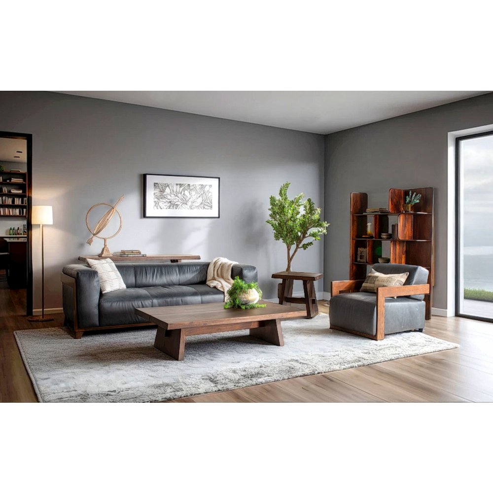 Harlow Accent Chair in Charme Black Leather