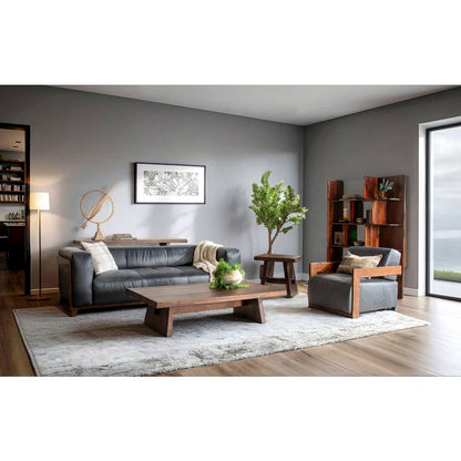 Harlow Accent Chair in Charme Black Leather