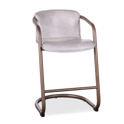 Chiavari Leather Counter Chair in Vintage White