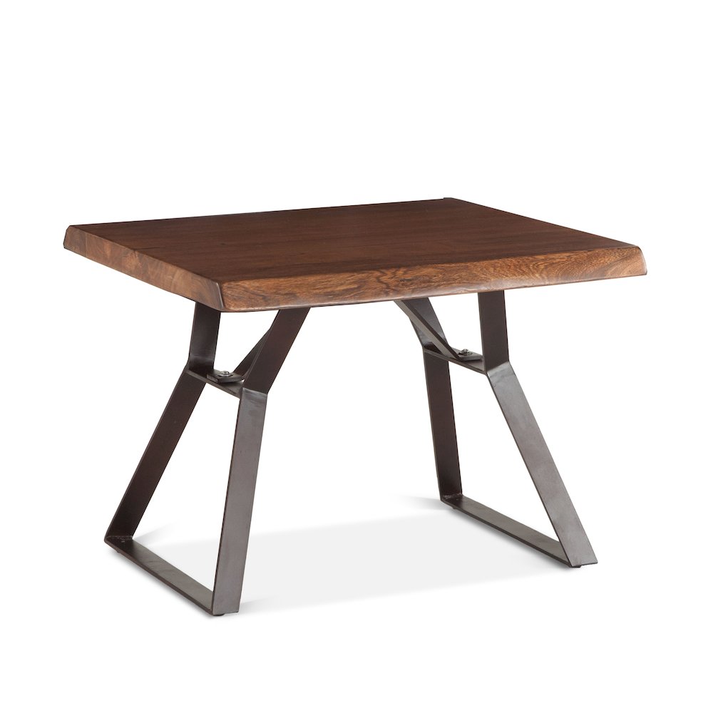 Nottingham Side Table in Acacia and Iron with Walnut Finish