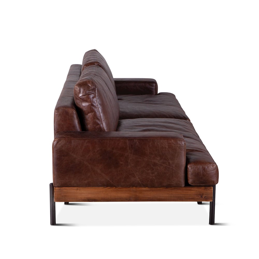 Chiavari Leather Sofa in Geisha Brown