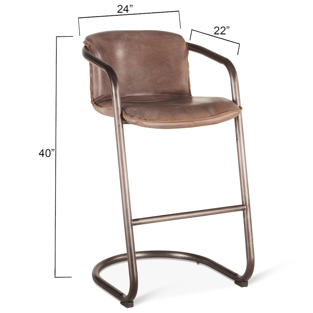 Chiavari Leather Bar Chair in Jet Brown