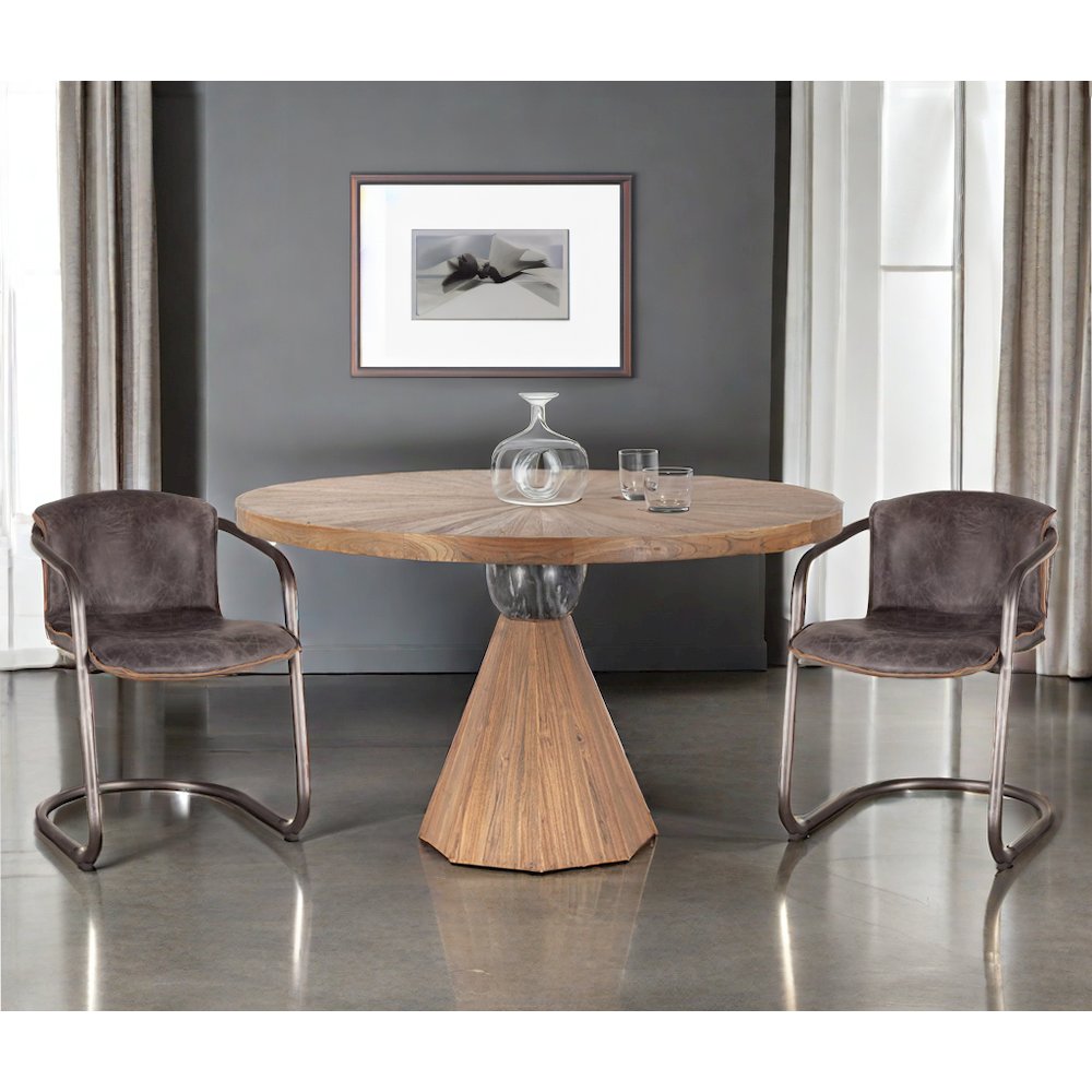 Chiavari Leather Dining Chair in Antique Ebony