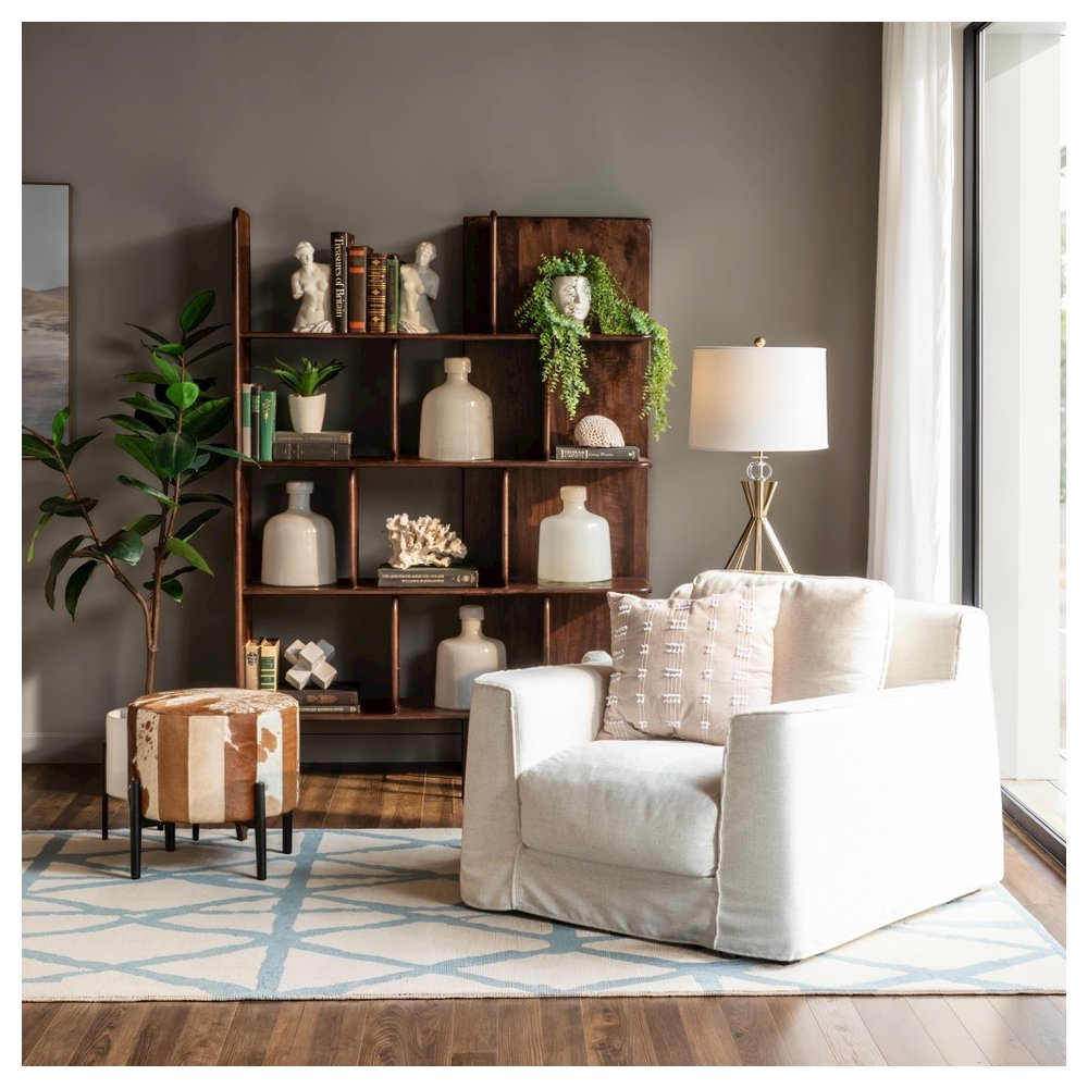 Oliver Armchair in White Linen Slipcover