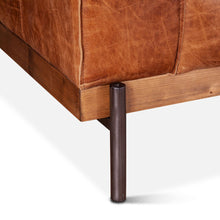 Chiavari Modern Leather Sofa in Vintage Cognac