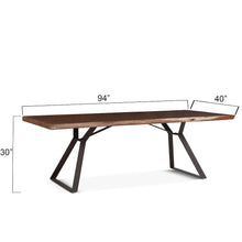 Nottingham 94" Dining Table with Walnut Finish