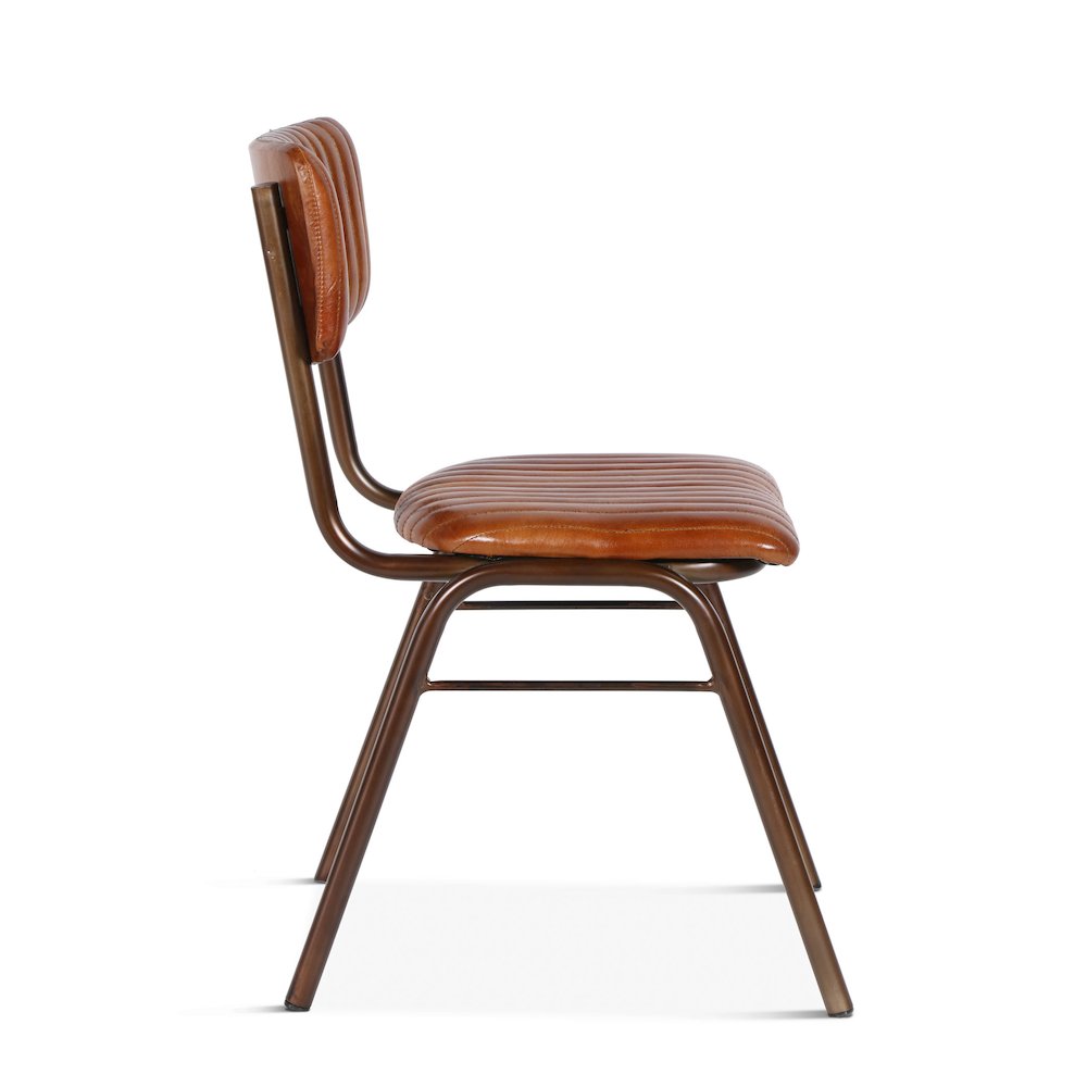 Hudson Dining Chair in Ribbed Leather