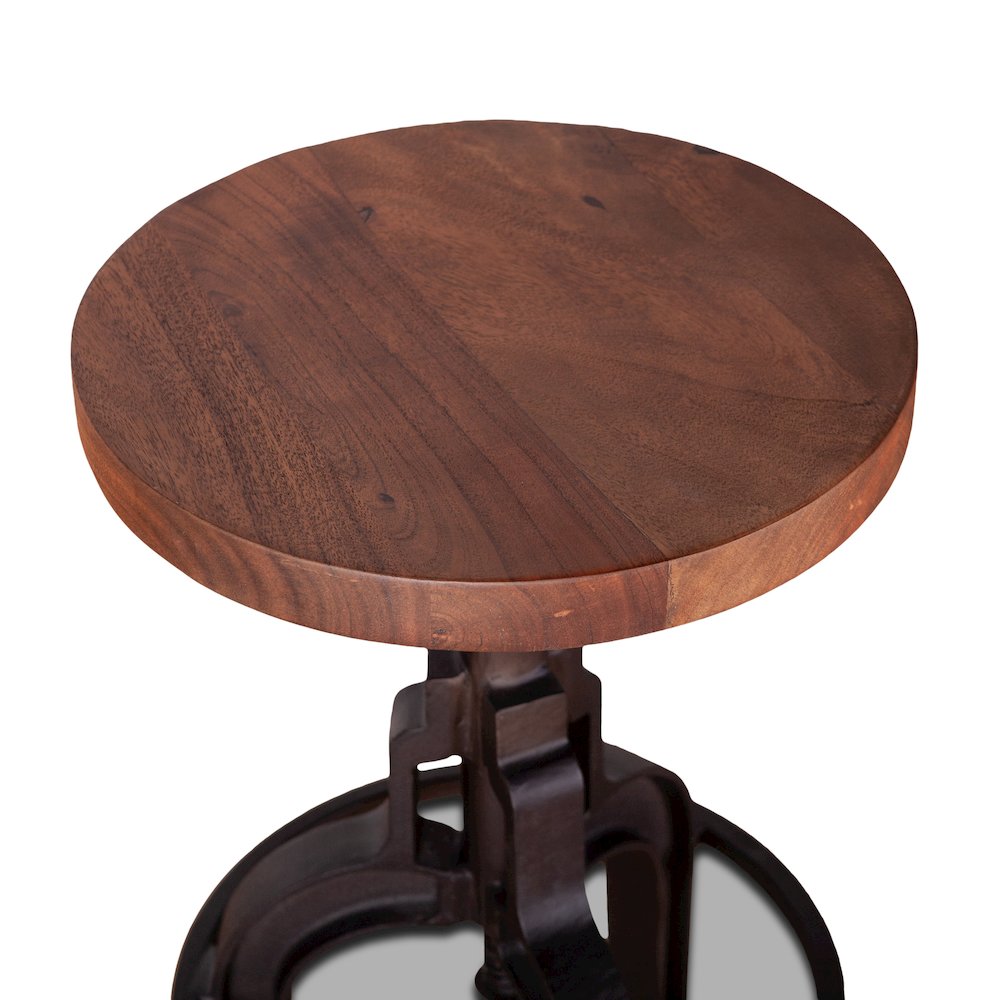 Blayne Adjustable Height Stool in Walnut Finish