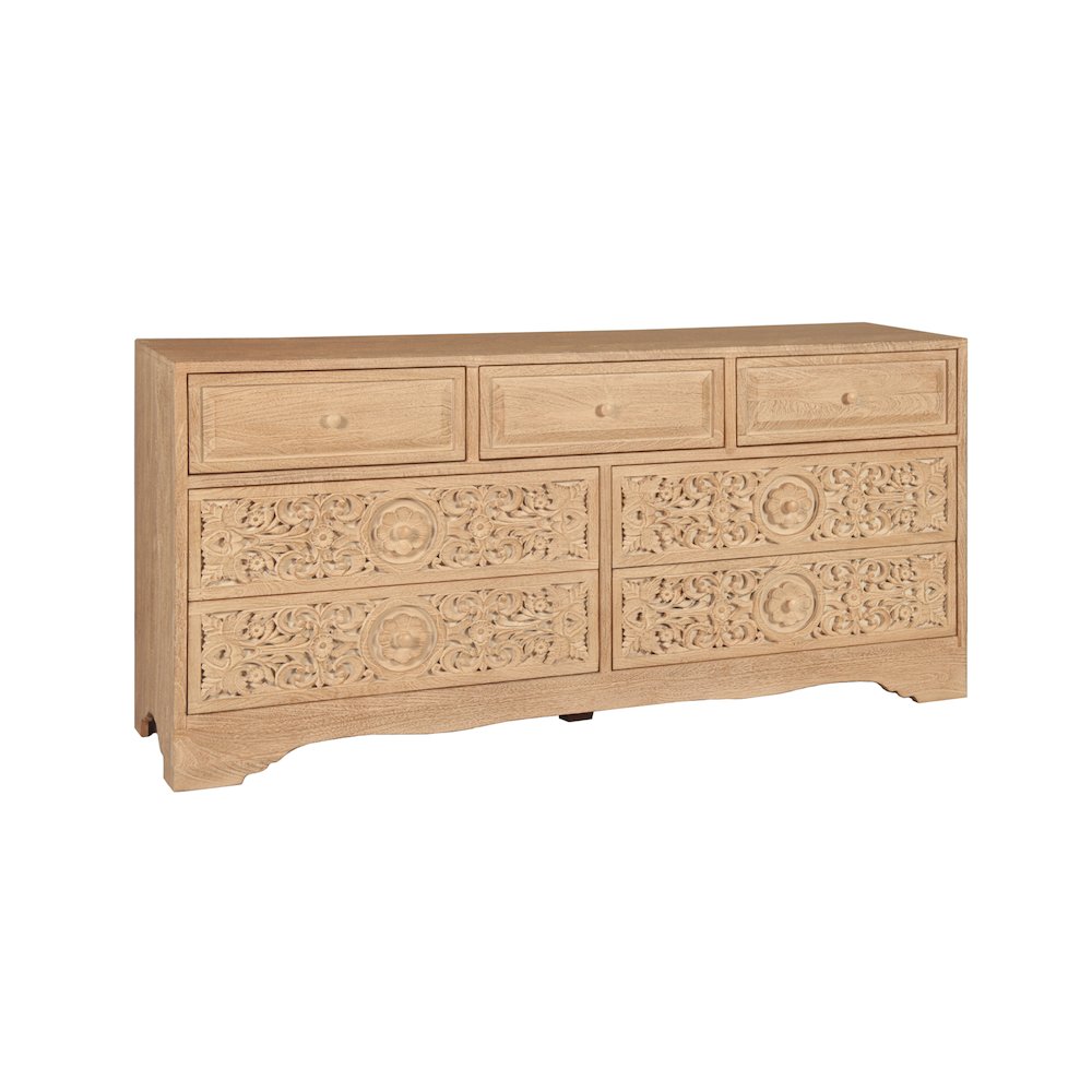 Haveli 71" Dresser with Plinth Base in Whitewash