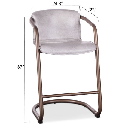 Chiavari Leather Counter Chair in Vintage White