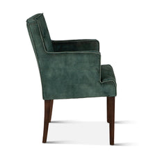 Aven Armchair in Green Velvet with Dark Legs