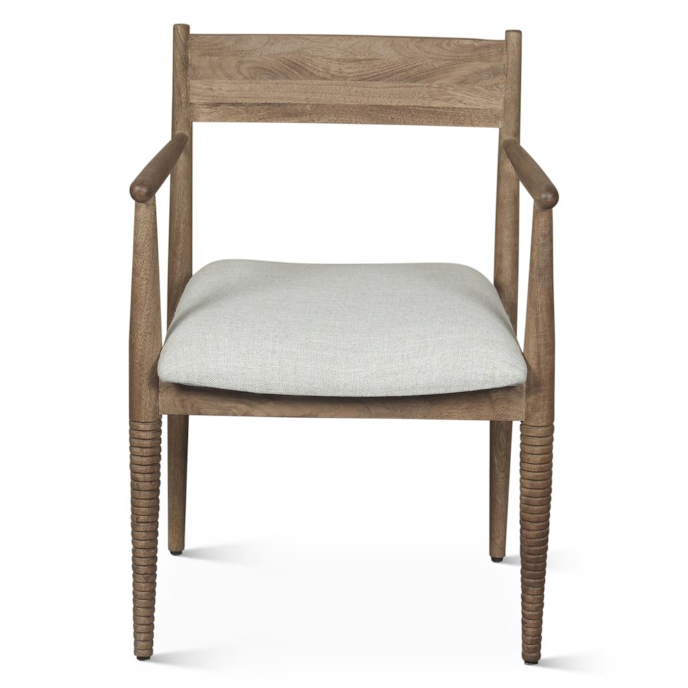Provence 22" Upholstered Dining Chair in Natural Brown