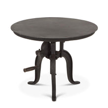 24-Inch Adjustable Crank Iron Side Table with Matte Black Finish, Belen Kox