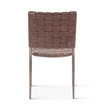 Lund Dining Chair in Brown Buffalo Leather and Iron
