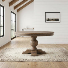 48 Inch Round Dining Table with Solid Wood Top, Dining Room Table,Weathered Teak