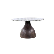 Fargo 54" Dining Table in Alaska White Marble with Blackwash Base