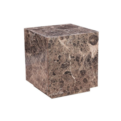Giza 22" Drum Side Table in Dark Emperador Marble