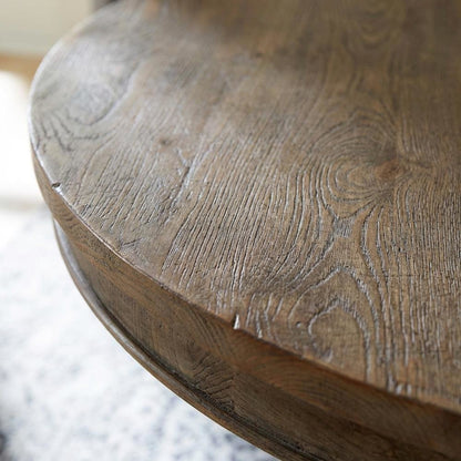 48 Inch Round Dining Table with Solid Wood Top, Dining Room Table,Weathered Teak