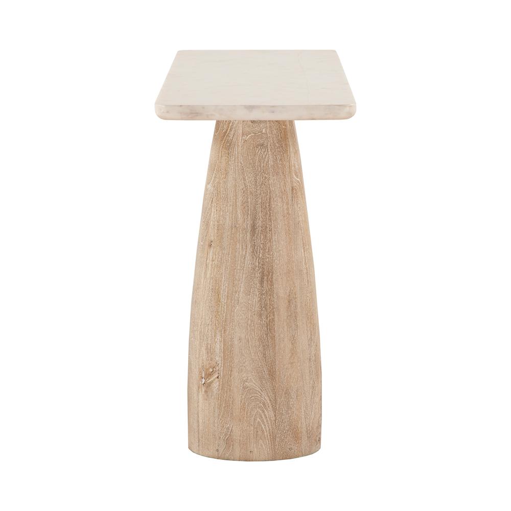 Palm Desert 60" Console Table in White Marble with Mod Base