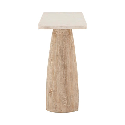 Palm Desert 60" Console Table in White Marble with Mod Base