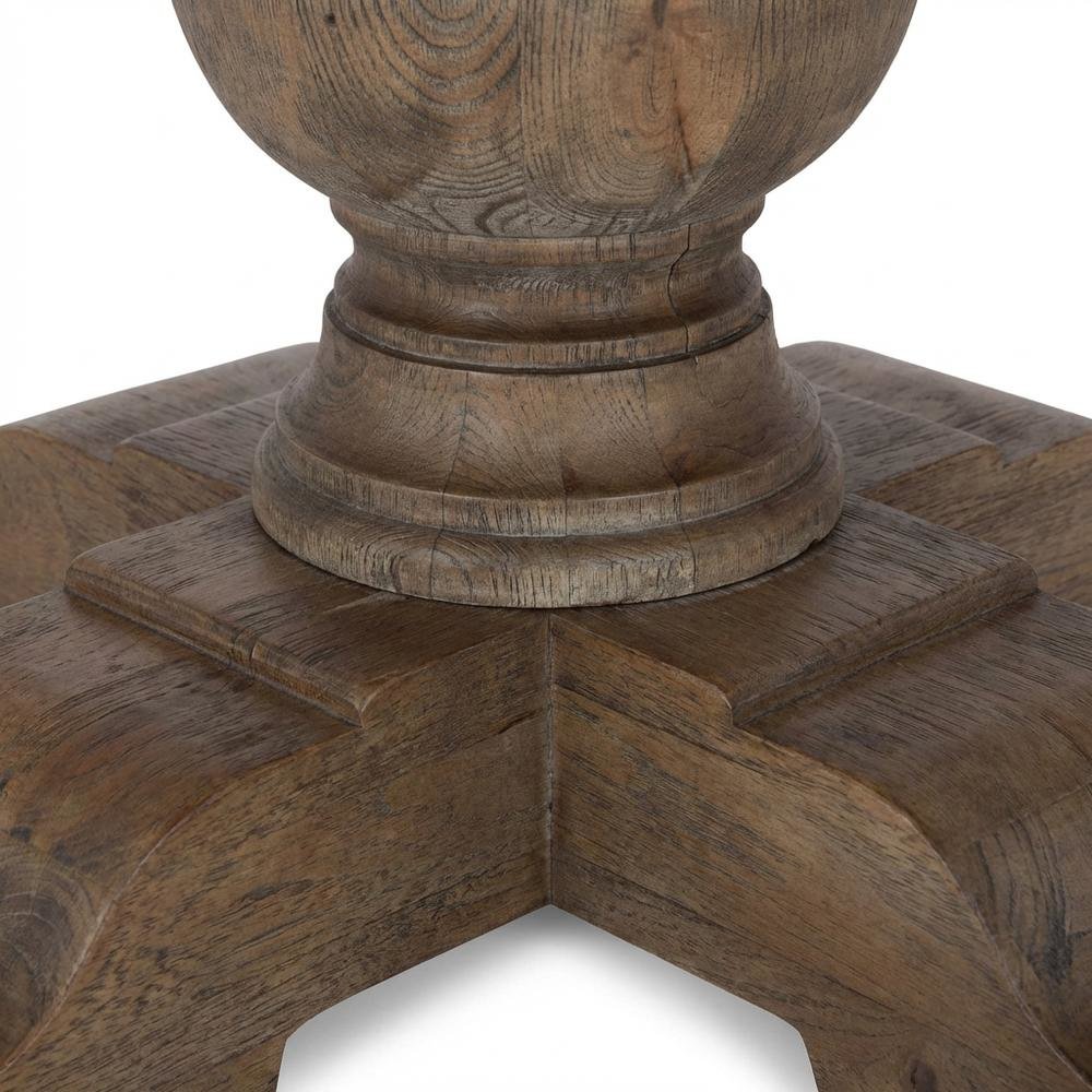 48 Inch Round Dining Table with Solid Wood Top, Dining Room Table,Weathered Teak